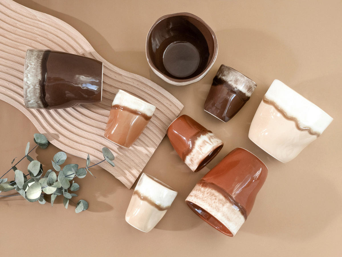 CreaTable Espressotassenset Squeezy Mocha braun Steinzeug 4 tlg. Squeezy Mocha - braun - CreaTable