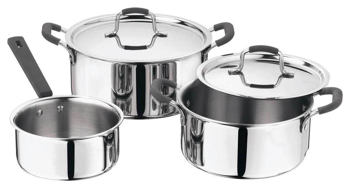 MASTERPRO Topfset FOODIES COLLECTION silber Edelstahl 5 tlg. FOODIES COLLECTION - silber - MASTERPRO