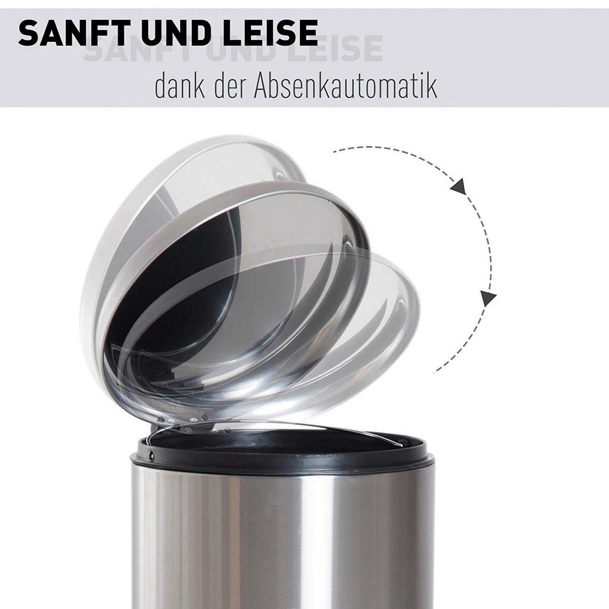 HOMCOM Pedal-Mülleimer silber H/D: ca. 62,9x29,2 cm Pedal-Mülleimer - schwarz/silber (29,20/62,90cm) - HOMCOM
