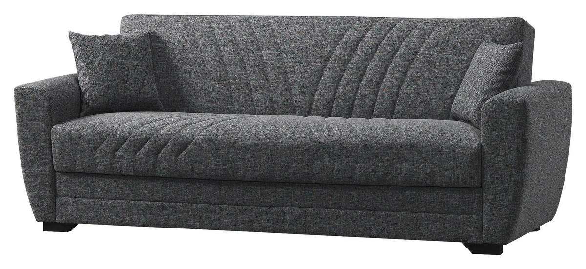 Schlafsofa Alanya grau Microfaser B/H/T: ca. 227x91x83 cm Alanya - schwarz/grau (227,00/91,00/83,00cm)