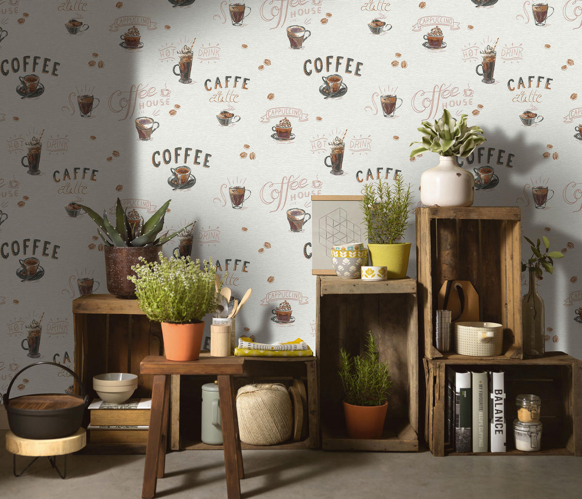 Erismann Vliestapete Coffee creme B/L: ca. 53x1005 cm Vliestapete_10410-14 - creme (53,00/1005,00cm) - Erismann