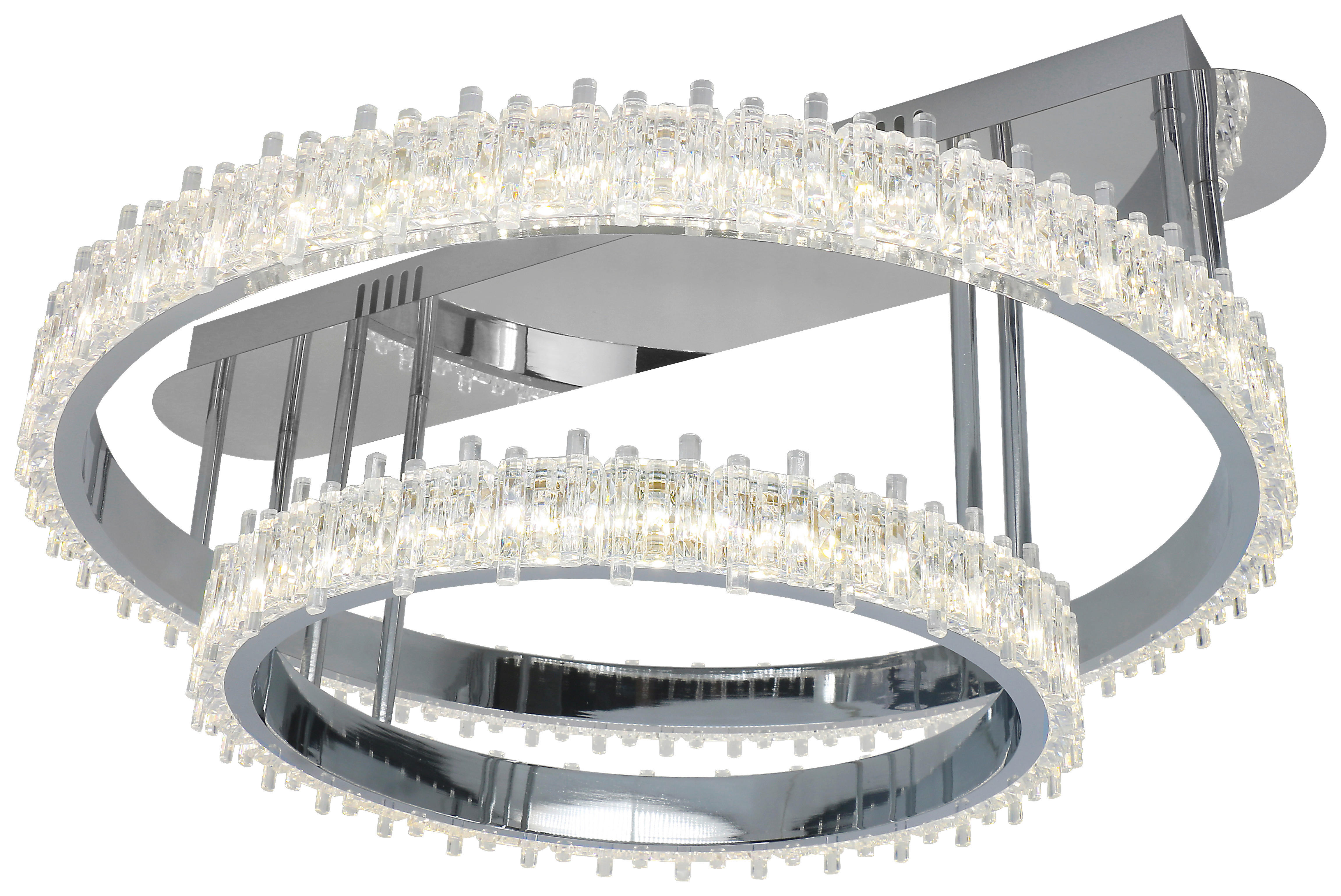 POCOline LED-Deckenleuchte Chrom Metall Acryl B/H/L: ca. 61x28,5x68 cm LED-Deckenleuchte_Aurora - Chrom (68,00/61,00/28,50cm) - POCOline