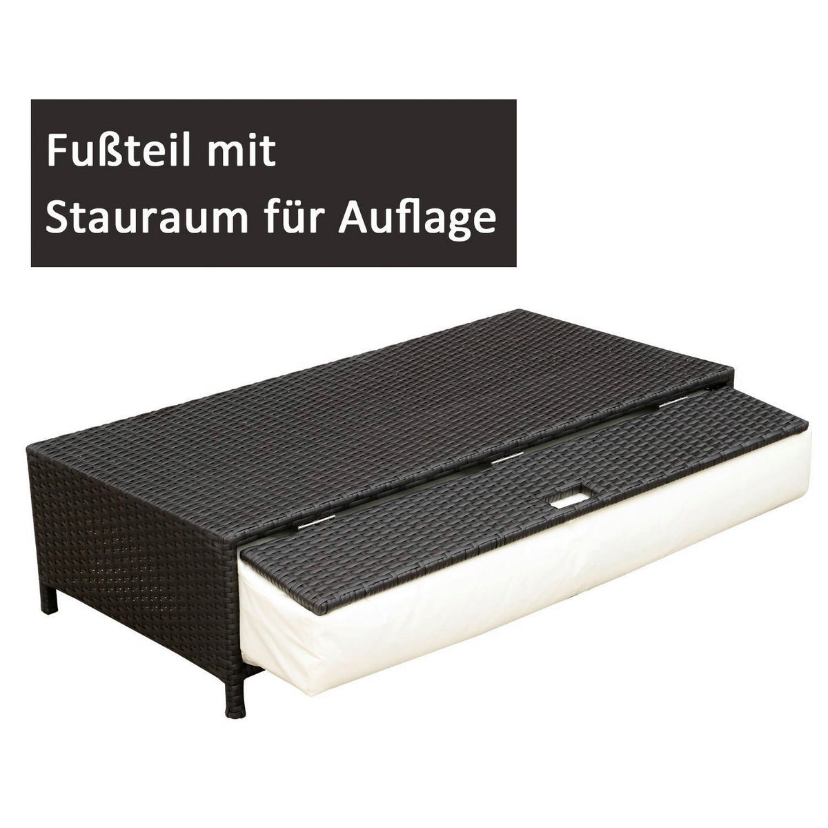 Outsunny Lounge-Sof dunkelbraun Polyrattan B/H/L: ca. 72x96x130 cm Lounge-Sofa - dunkelbraun/creme (130,00/72,00/96,00cm) - Outsunny