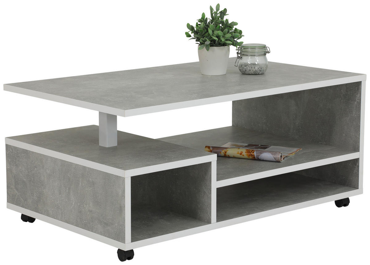 Couchtisch Eike Beton Optik weiß Nachbildung B/H/T: ca. 110x50x68 cm Eike - Beton/weiß (110,00/50,00/68,00cm)