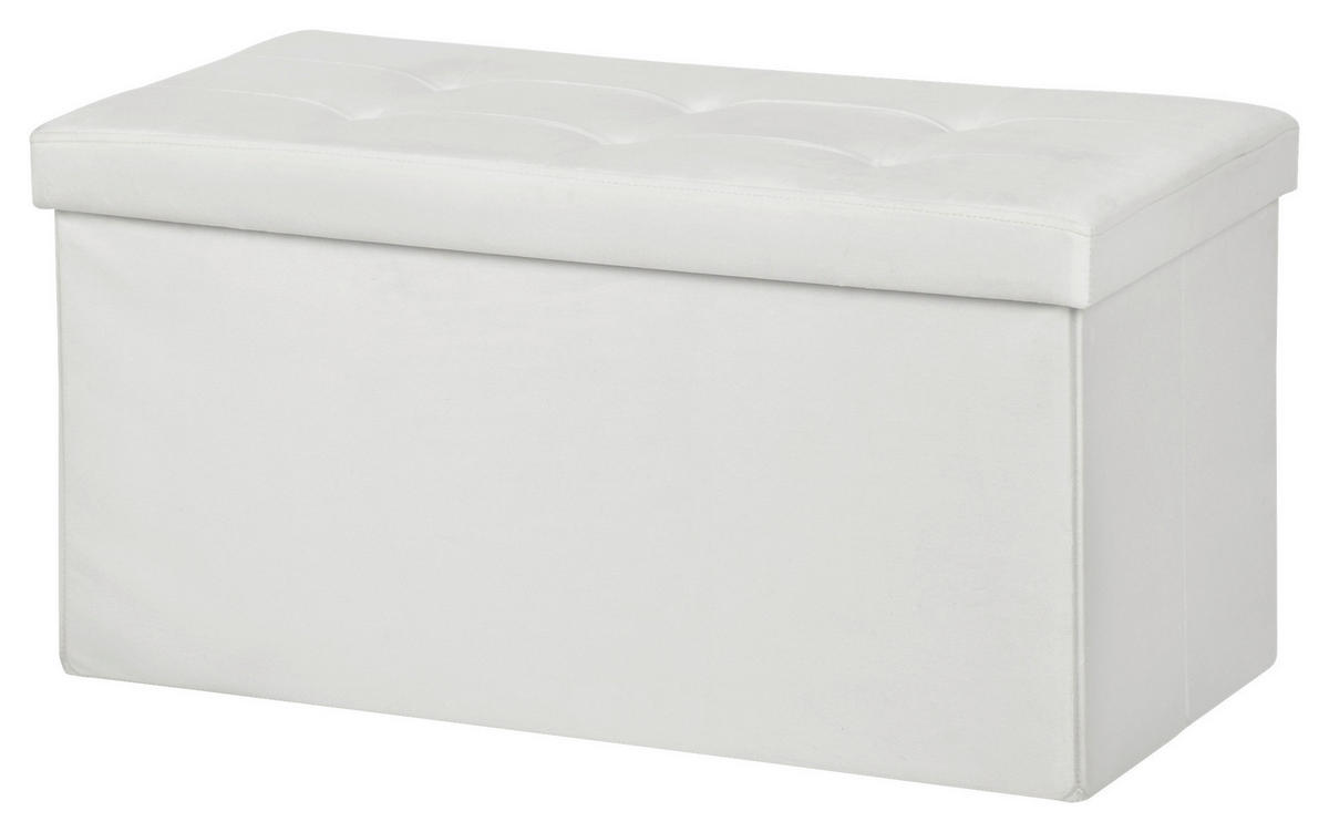 POCOline Sitzbank weiß B/H/L: ca. 38x38x76 cm Sitzbank_Samt - weiß (76,00/38,00/38,00cm) - POCOline