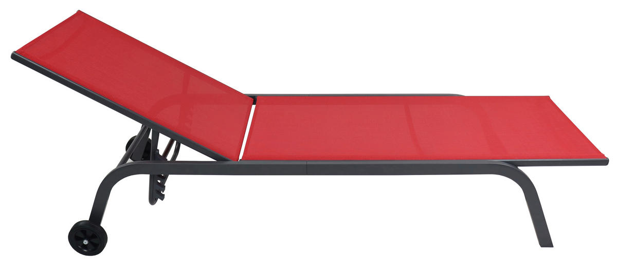 VCM Sonnenliege Sonlas rot Textilene B/H/L: ca. 58x32x192 cm Sonlas - rot (192,00/58,00/32,00cm) - VCM