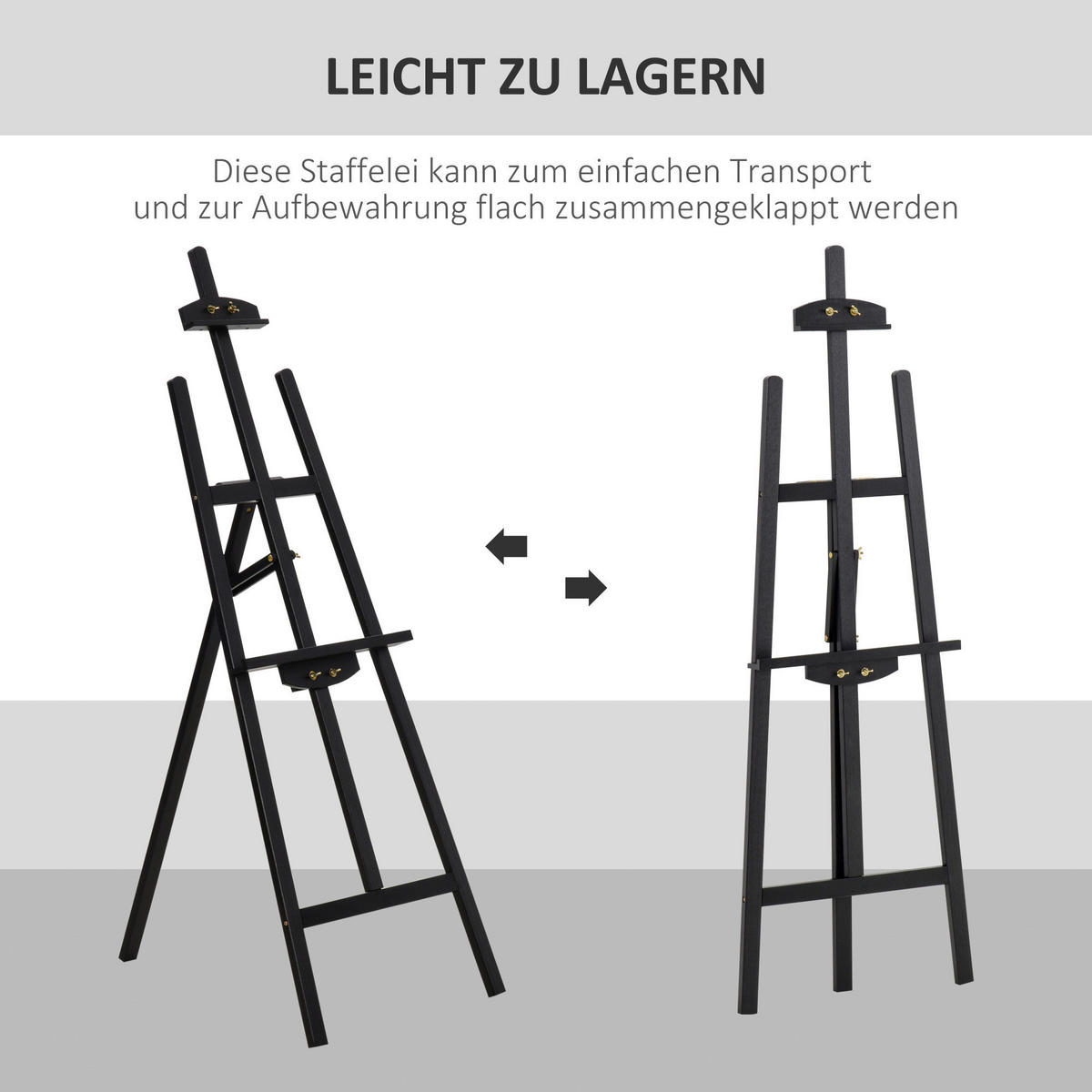 HOMCOM Staffelei schwarz Polypropylen B/H/L: ca. 5x51x71 cm Staffelei - schwarz (71,00/5,00/51,00cm) - HOMCOM
