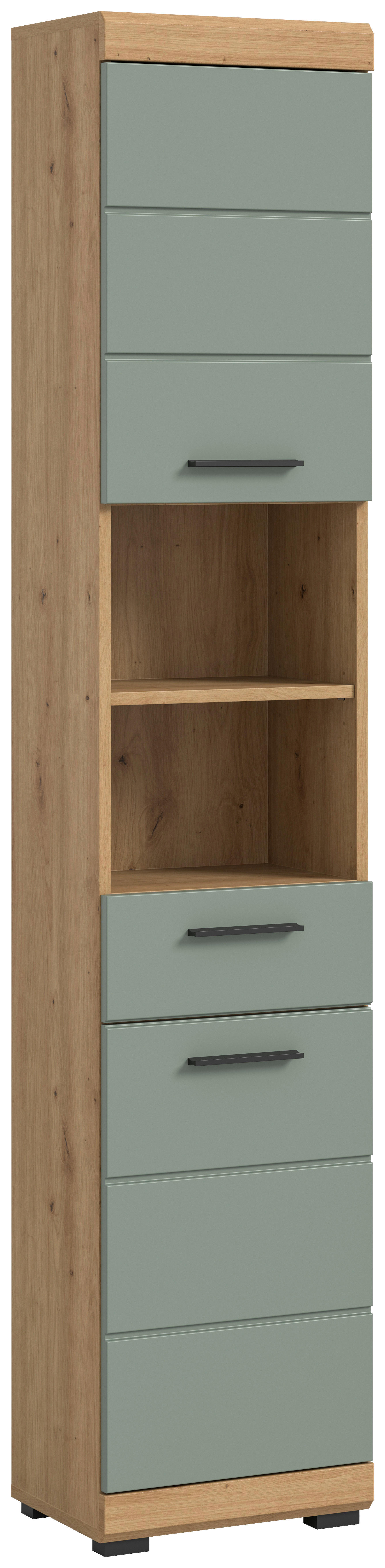 Badhochschrank Scout Eiche Artisan Nachbildung salbei Nachbildung B/H/T: ca. 37x191x31 cm Scout - Eiche/salbei (37,00/191,00/31,00cm) - xonox.home
