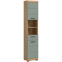 Badhochschrank Scout Eiche Artisan Nachbildung salbei Nachbildung B/H/T: ca. 37x191x31 cm Scout - Eiche/salbei (37,00/191,00/31,00cm) - xonox.home