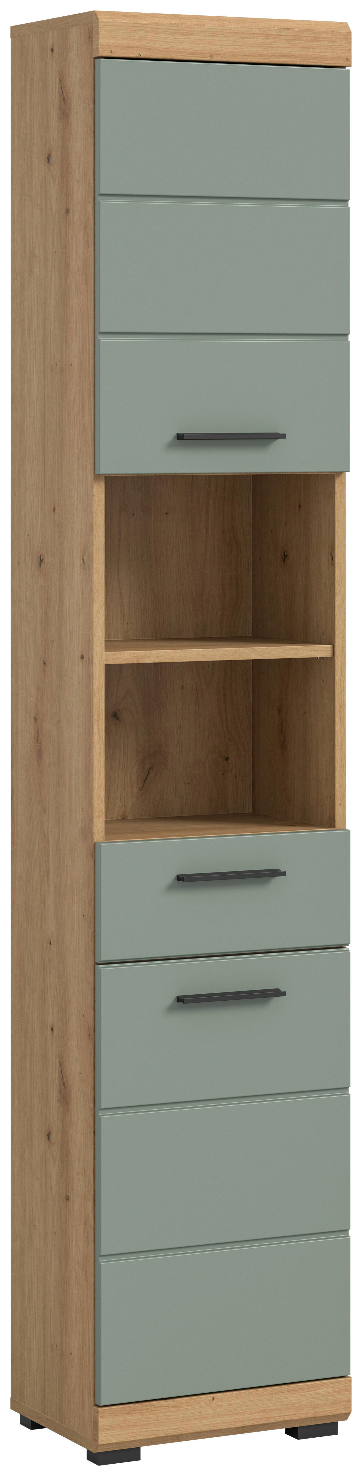 Badhochschrank Scout Eiche Artisan Nachbildung salbei Nachbildung B/H/T: ca. 37x191x31 cm Scout - Eiche/salbei (37,00/191,00/31,00cm) - xonox.home