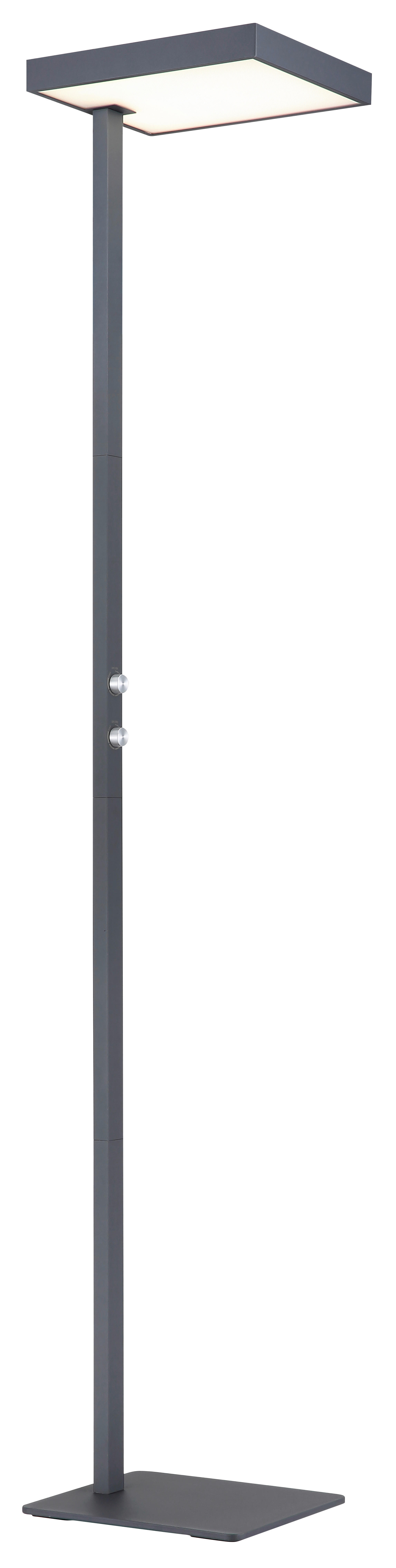 GLOBO Stehleuchte Opal schwarz anthrazit Metall Aluminium Kunststoff B/H/L: ca. 28x184,8x40 cm 2 Brennstellen BARKER - schwarz/Opal (40,00/28,00/184,80cm) - GLOBO