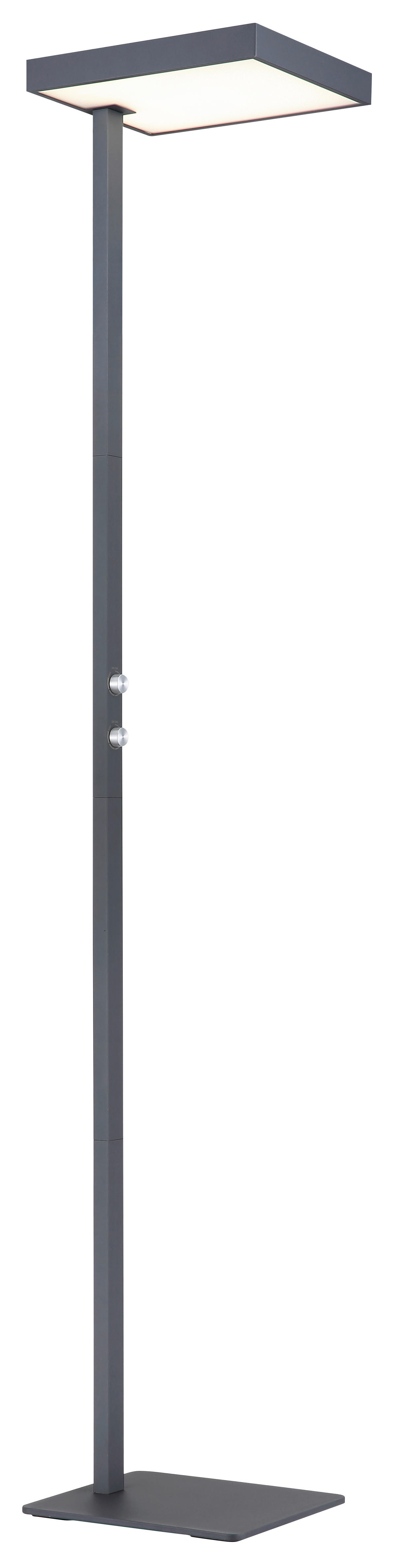 GLOBO Stehleuchte Opal schwarz anthrazit Metall Aluminium Kunststoff B/H/L: ca. 28x184,8x40 cm 2 Brennstellen BARKER - schwarz/Opal (40,00/28,00/184,80cm) - GLOBO