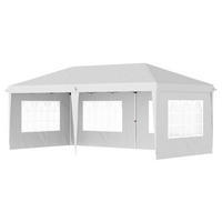 Outsunny Faltpavillon weiß Polyester-Mischgewebe B/H/L: ca. 295x270x585 cm Faltpavillon - weiß (585,00/295,00/270,00cm) - Outsunny