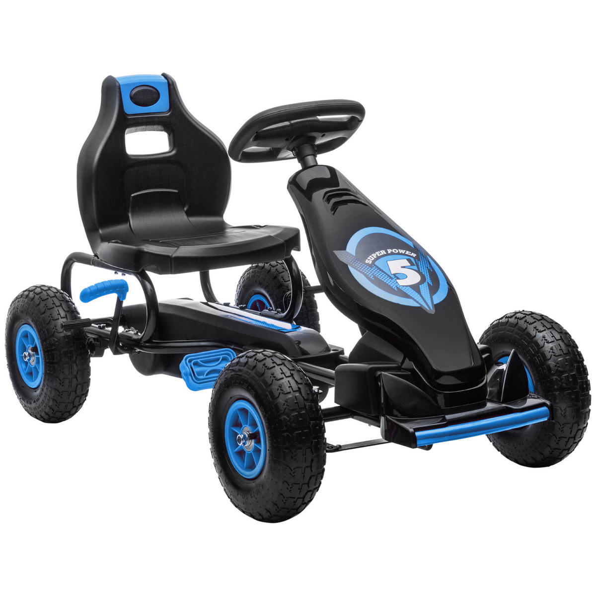 AIYAPLAY Go Kart schwarz B/H/L: ca. 58x61x121 cm Go Kart - blau/schwarz (121,00/58,00/61,00cm) - AIYAPLAY