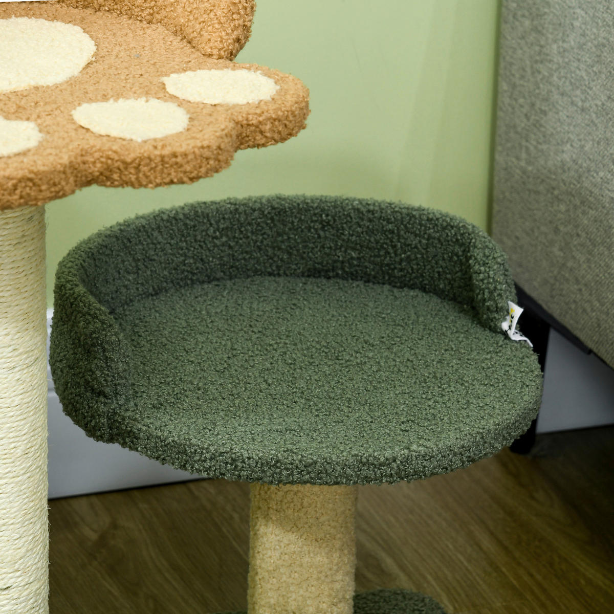 PawHut Kratzbaum grün Spanplatte B/H/L: ca. 39x43x52 cm Kratzbaum - braun/beige (52,00/39,00/43,00cm) - PawHut