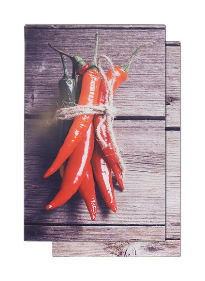 HI Herdblende-/Abdeckplatte Chili & Paprika Glas Herdabdeckplatten_2erSet - multicolor - HI