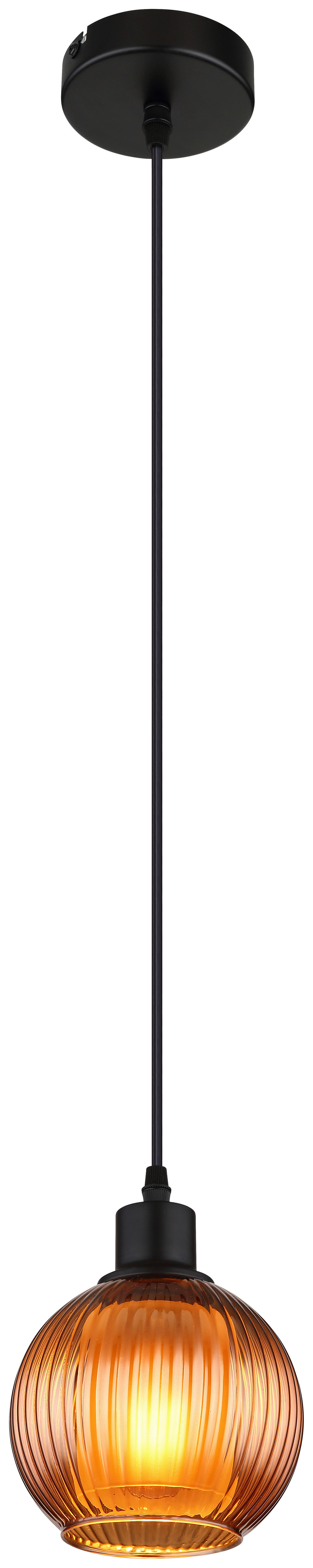 GLOBO Pendelleuchte schwarz bronze Metall Glas H/D: ca. 120x15 cm E27 1 Brennstellen Pendelleuchte_Zumba_bronze - schwarz/bronze (15,00/120,00cm) - GLOBO