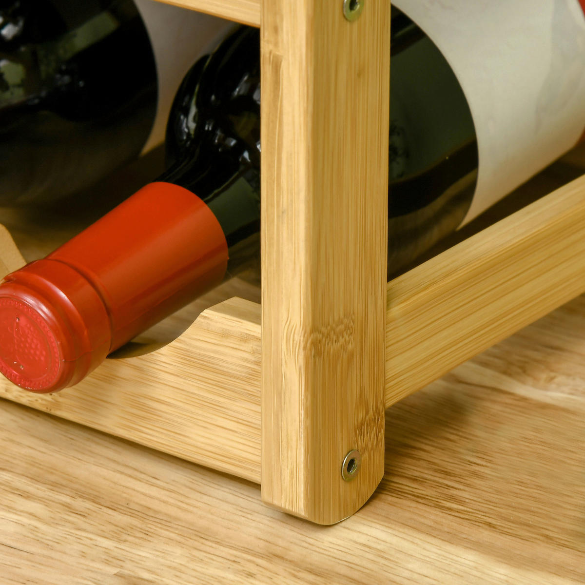 HOMCOM Weinregal natur Bambus B/H/L: ca. 23,5x43x38 cm Weinregal - natur (38,00/23,50/43,00cm) - HOMCOM