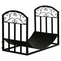 Outsunny Kaminholzregal schwarz B/H/T: ca. 60,5x46,5x36 cm Kaminholzregal 842-208 - schwarz (60,50/46,50/36,00cm) - Outsunny