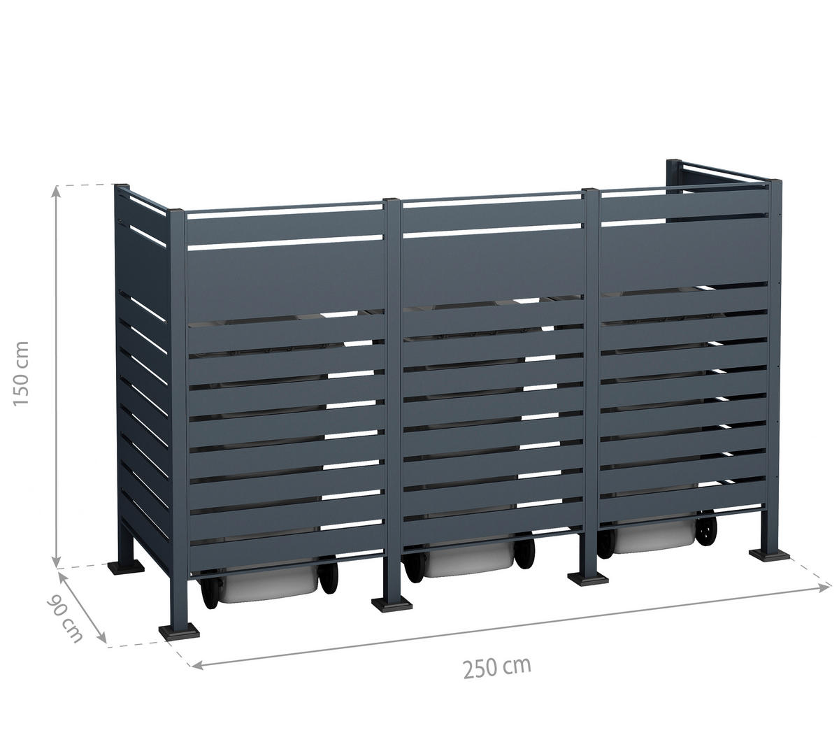 Westmann MülltonnenverkleidungBox Planum Box Planum - anthrazit (90,00/250,00/150,00cm) - Westmann