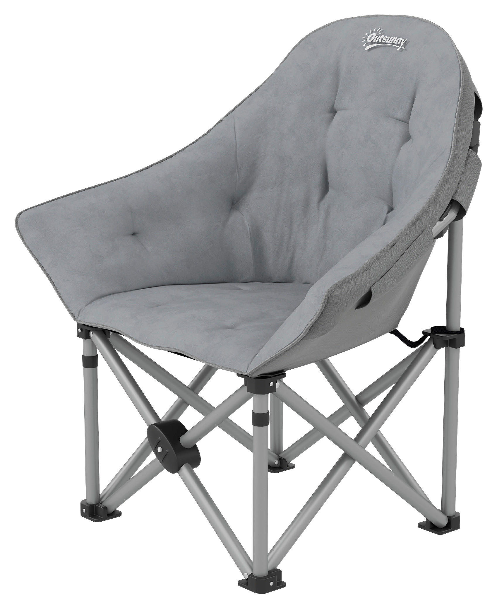 Outsunny Campingstuhl dunkelgrau Metall B/H/L: ca. 63x100x90 cm Campingstuhl - dunkelgrau (90,00/63,00/100,00cm) - Outsunny