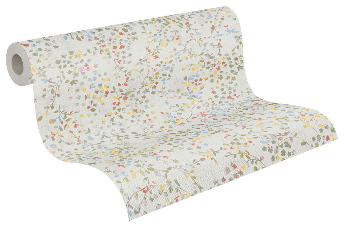 A.S.Creation Vliestapete grün creme B/H/D: ca. 53x1005x8,1 cm Vliestapete - creme/grün (8,10/1005,00cm) - A.S.Creation