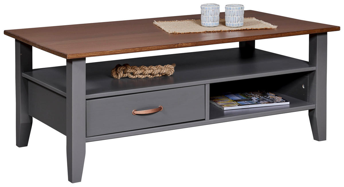 Couchtisch LUZERNA grau lackiert B/H/L: ca. 45x60x115 cm LUZERNA - grau (115,00/45,00/60,00cm) - Inter Link