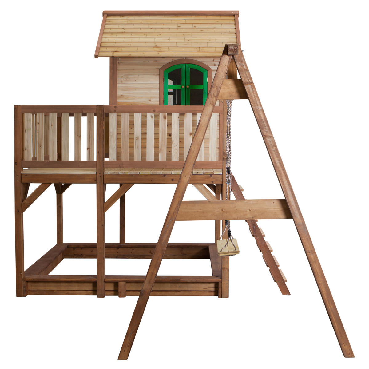 AXI Spielhaus Liam braun B/H/L: ca. 541x291x277 cm Liam - braun/weiß (277,00/541,00/291,00cm) - AXI
