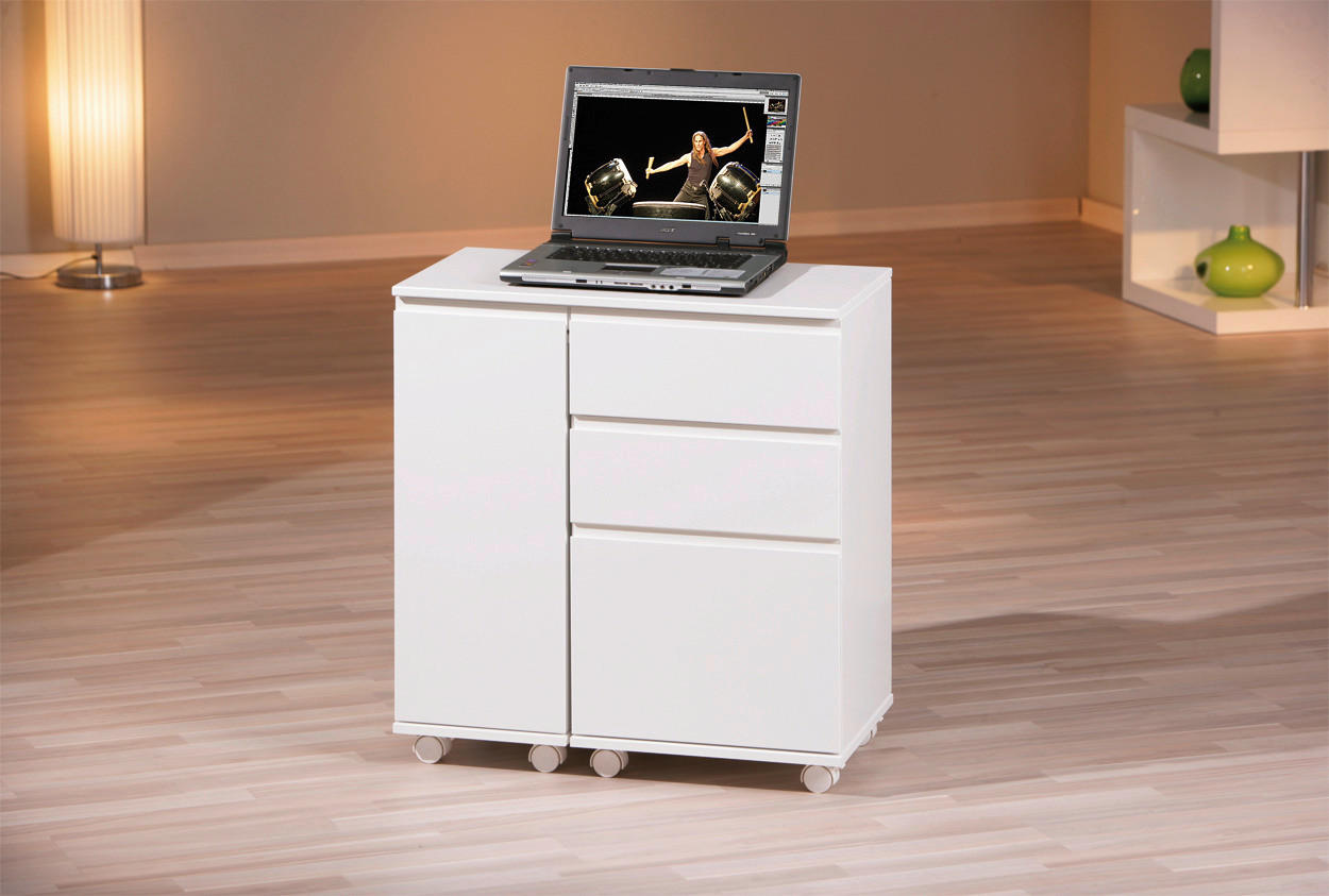Schreibtisch Laptop Office weiß B/H/T: ca. 66x72x37 cm Laptop Office - weiß (66,00/72,00/37,00cm) - Inter Link