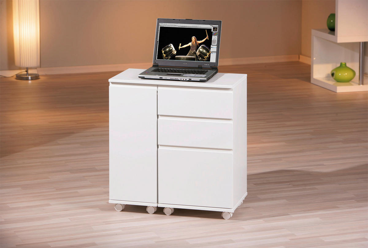Schreibtisch Laptop Office weiß B/H/T: ca. 66x72x37 cm Laptop Office - weiß (66,00/72,00/37,00cm) - Inter Link