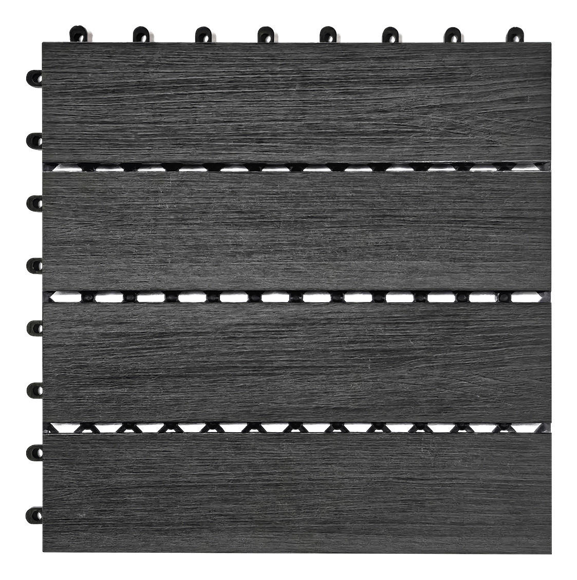 POCOline Terrassenfliese WPC, 6 Stück im Paket grau B/L: ca. 30x30 cm WPC, 6 Stück im Paket - grau (30,00/30,00cm) - POCOline