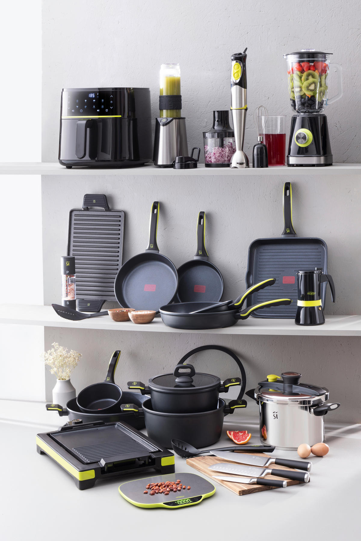 BERGNER Stabmixer grün schwarz Edelstahl B/H/L: ca. 14x23x24 cm Xtra - schwarz/grün (24,00/14,00/23,00cm) - BERGNER