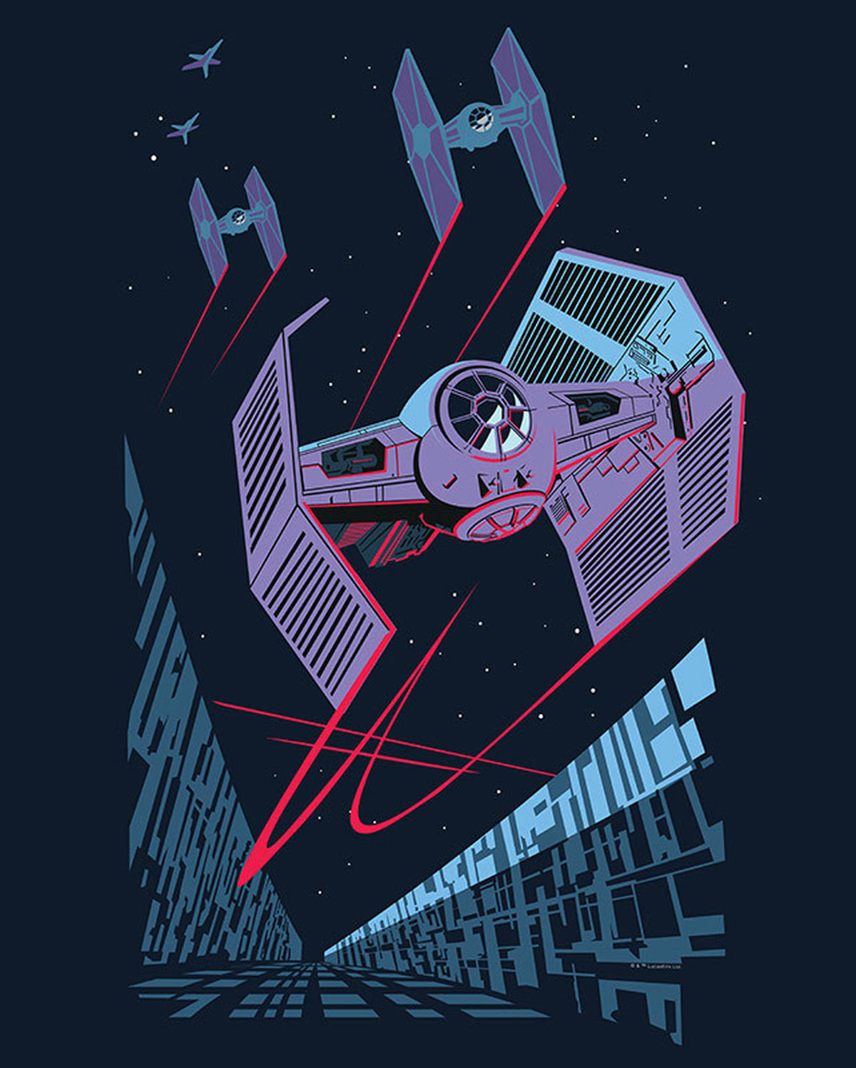 Komar Poster Star Wars Classic Vector TIE-Fighte Star Wars - Intro B/L: ca. 40x50 cm Star Wars Classic Vector TIE-Fighte - (40,00/50,00cm) - Komar