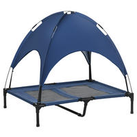 PawHut Hunde-Zubehör schwarz Polyester B/H/L: ca. 76x92x90 cm Hundebett - schwarz/dunkelblau (90,00/76,00/92,00cm) - PawHut