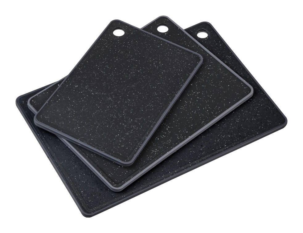 Kesper Schneidbrett Schneidebrett 3er Set - schwarz (37,00/26,00/2,20cm) - Kesper