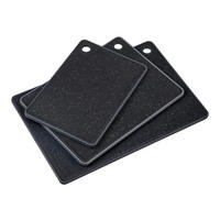 Kesper Schneidbrett Schneidebrett 3er Set - schwarz (37,00/26,00/2,20cm) - Kesper