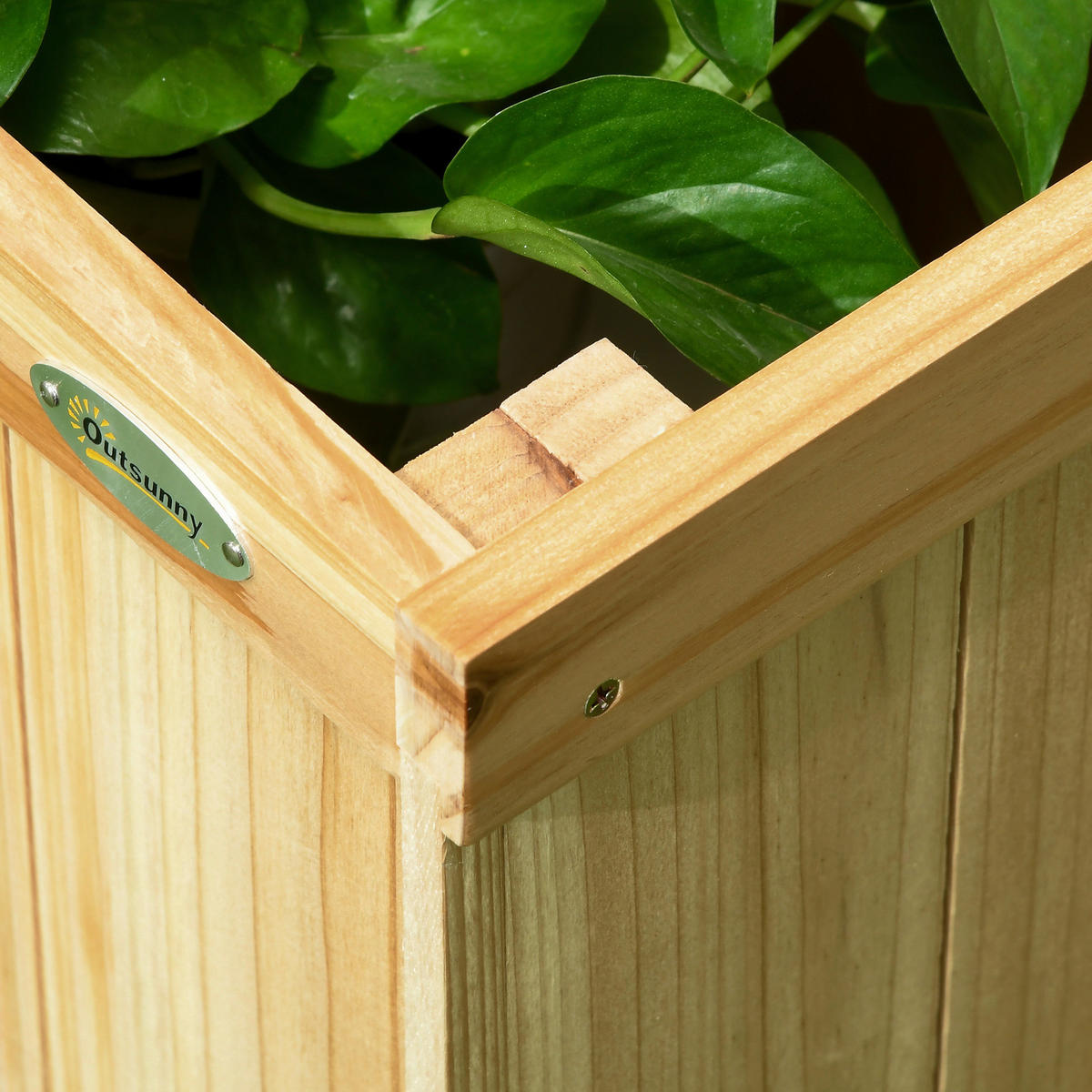 Outsunny Paravent mit Blumenkasten Paravent_mit_Blumenkasten - natur (133,00/62,00/165,00cm) - Outsunny