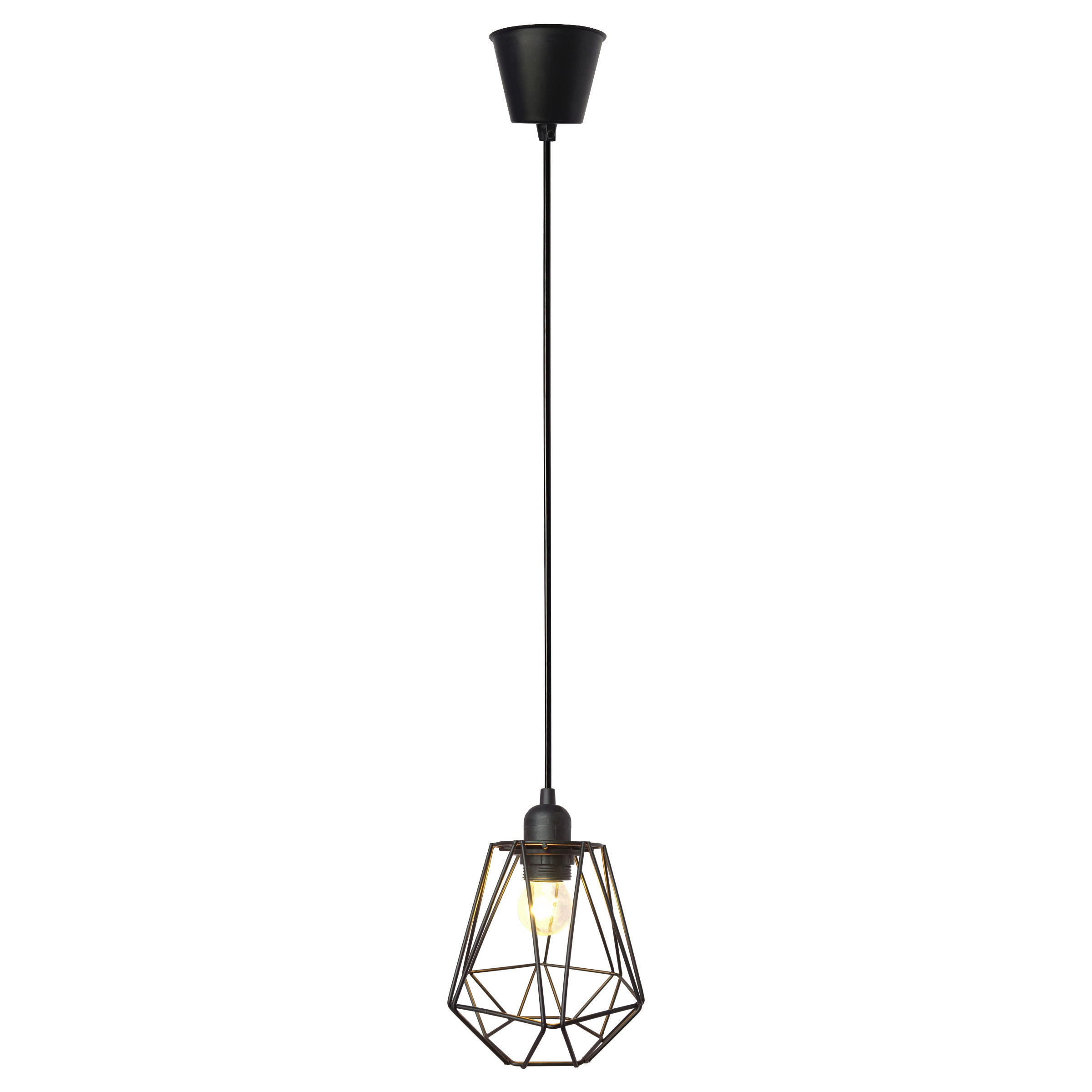 Pendelleuchte YH-51096 schwarz Metall H/D: ca. 120x16 cm E27 1 Brennstellen Pendelleuchte_Wei - schwarz (16,00/120,00cm)