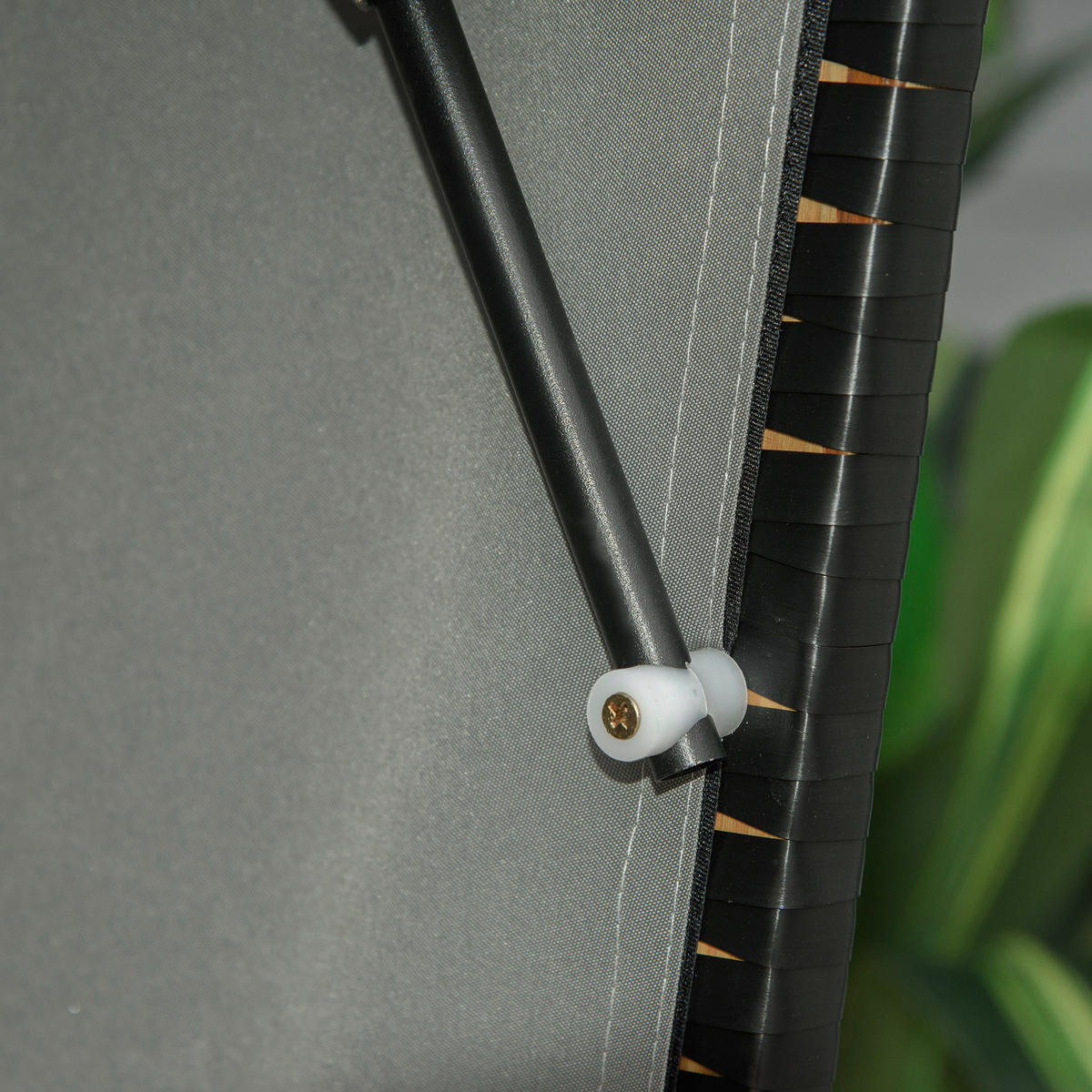 Outsunny Strandkorb hellgrau Edelstahl B/H/L: ca. 79x118x160 cm Strandkorb - hellgrau (160,00/79,00/118,00cm) - Outsunny