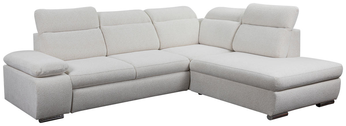 Ecksofa Alicante beige Microfaser B/H/T: ca. 282x100x232 cm Alicante - beige/Chrom (282,00/100,00/232,00cm)