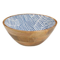 Zeller Schale blau Holz B/H/L: ca. 30x12x30 cm Schale - blau (30,00/30,00/12,00cm) - Zeller