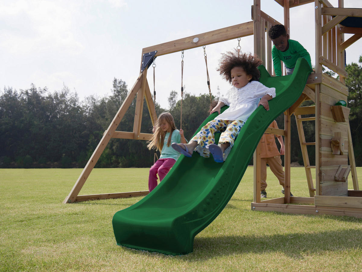 AXI Spielturm Malik braun B/H/L: ca. 345x270x336 cm Malik - braun/grün (336,00/345,00/270,00cm) - AXI