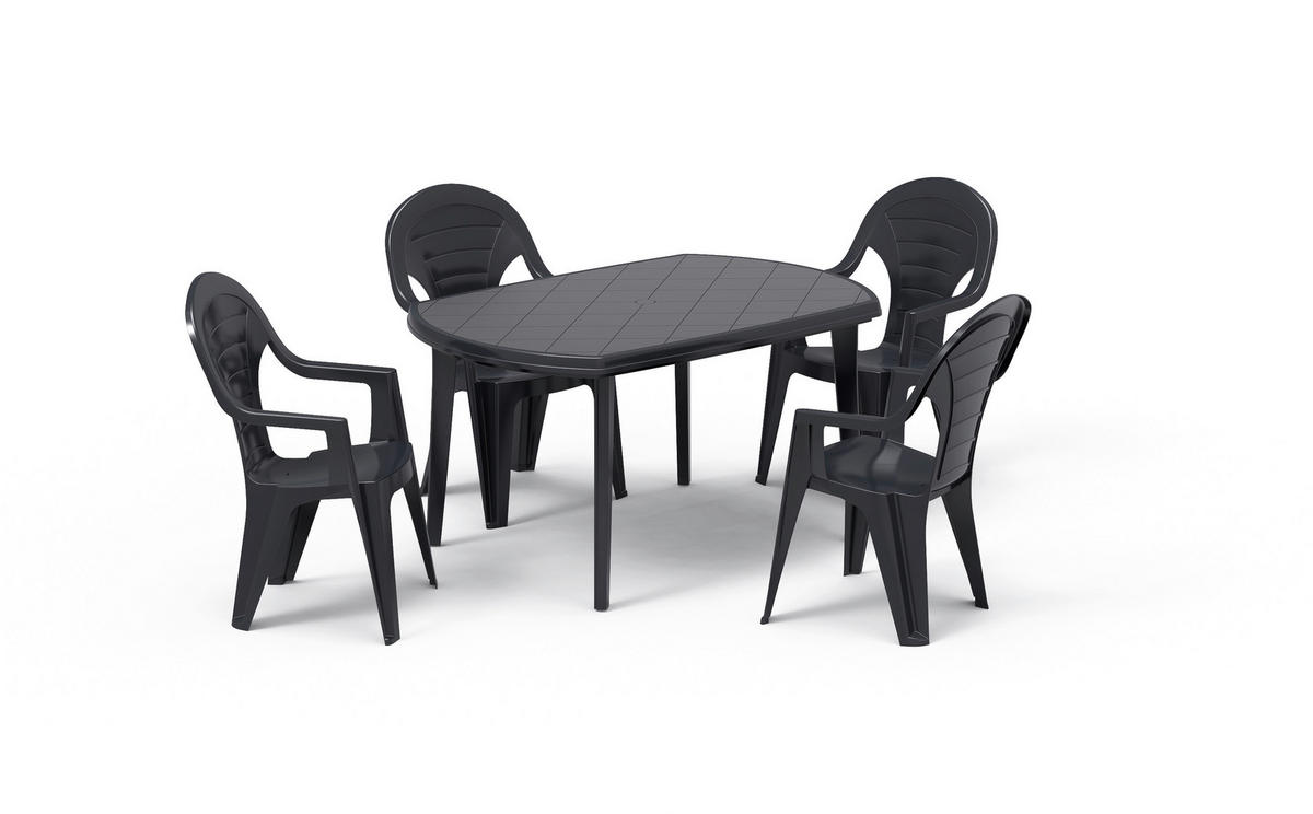 Jardin Tisch Elise Graphit Kunststoff B/H/L: ca. 90,5x6,5x137 cm Elise - Graphit (137,00/90,50/6,50cm) - Jardin