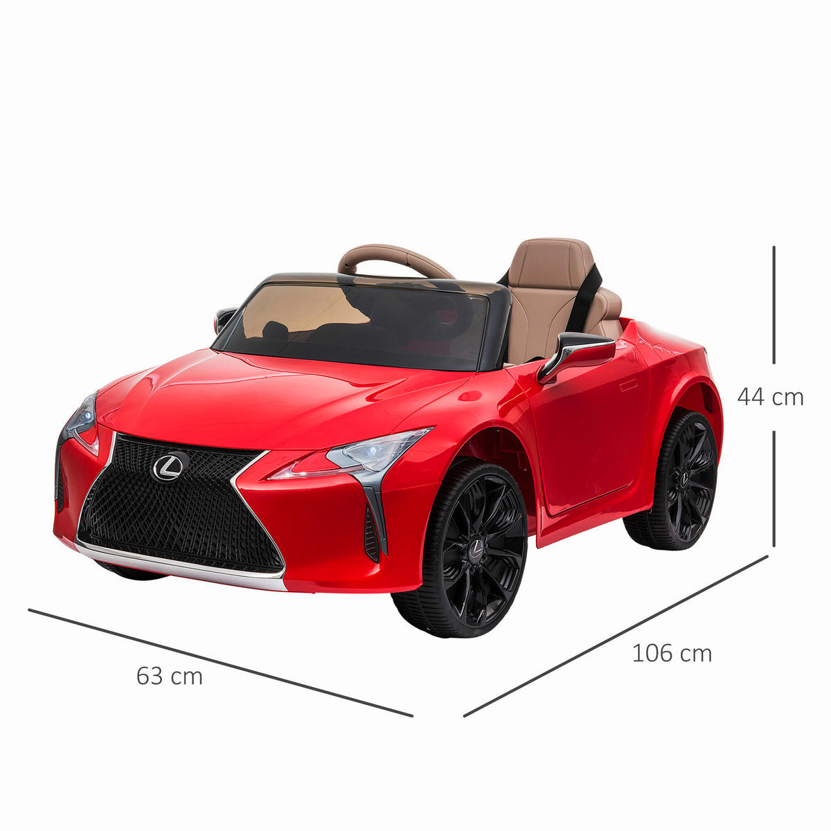 HOMCOM Kinderauto Lexus rot B/H/L: ca. 63x44x106 cm Lexus - rot (106,00/63,00/44,00cm) - HOMCOM