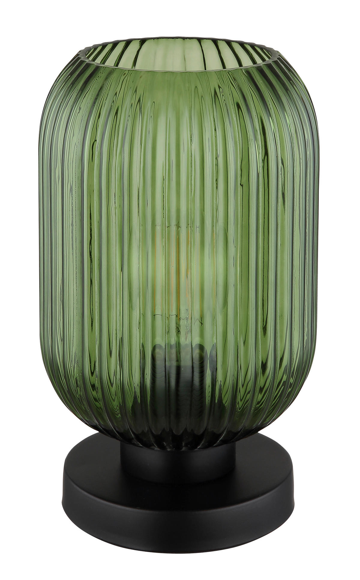GLOBO Tischleuchte Normy 15469TG grün schwarz Glas Metall H: ca. 24 cm E27 1 Brennstellen Normy - schwarz/grün (24,00cm) - GLOBO