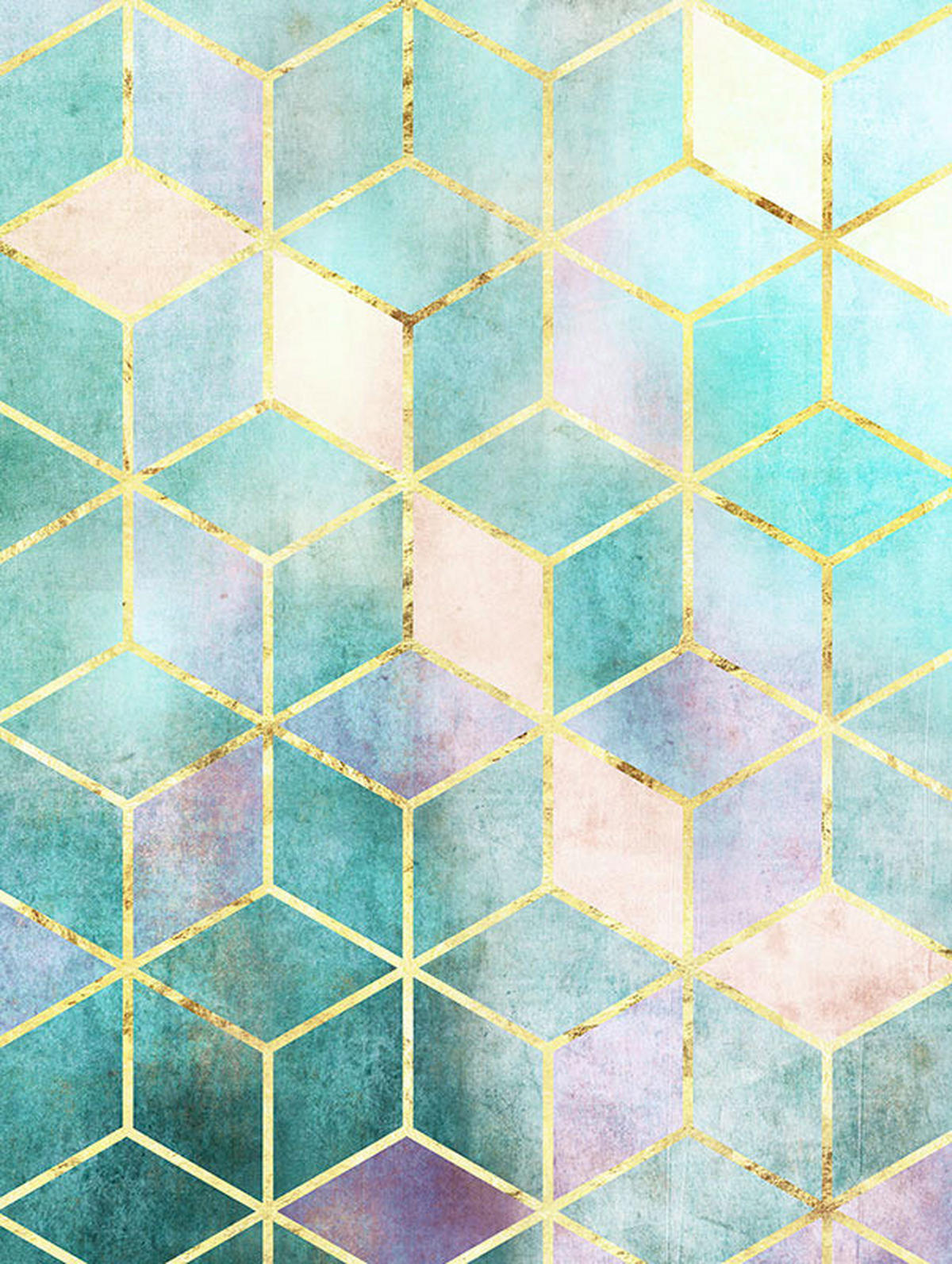 Komar Poster Mosaik Verde Abstrakt B/L: ca. 30x40 cm Mosaik Verde - (30,00/40,00cm) - Komar