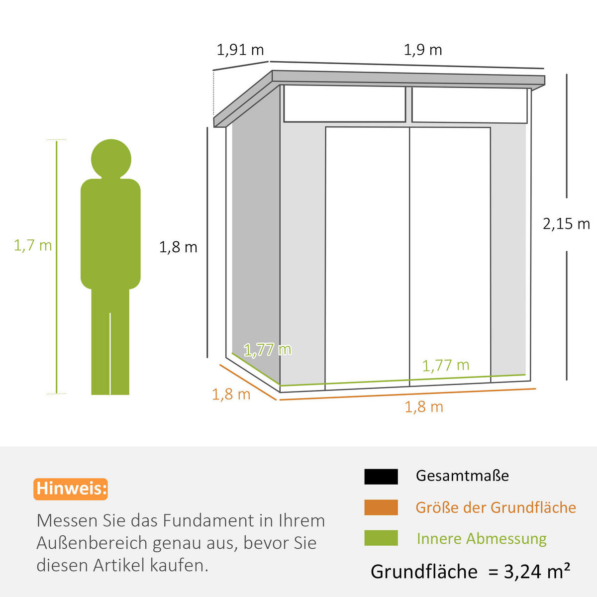 Outsunny Gerätehaus hellgrau B/H/L: ca. 191x215x190 cm Gerätehaus - hellgrau (190,00/191,00/215,00cm) - Outsunny