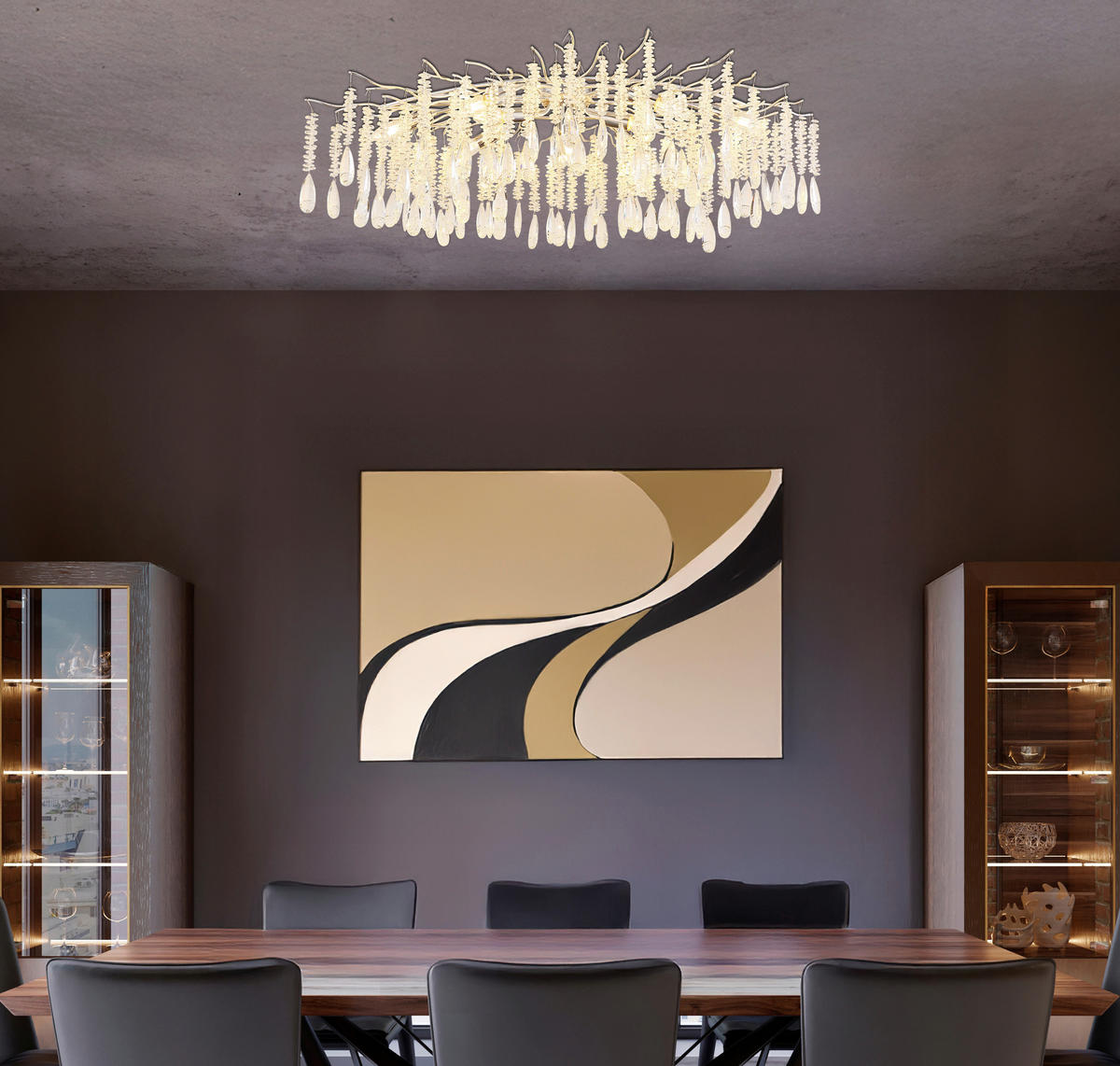 GLOBO Deckenleuchte klar silber Metall Glas B/H/L: ca. 55x45x100 cm E14 10 Brennstellen Kinga - klar/silber (100,00/55,00/45,00cm) - GLOBO