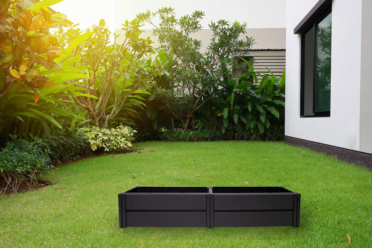 KHW Hochbeet Demeter L anthrazit Kunststoff B/H/T: ca. 158x31x44 cm Demeter L - anthrazit (158,00/31,00/44,00cm) - KHW