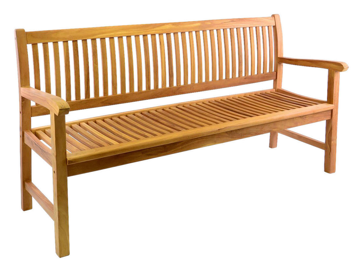 VCM Gartenbank braun Teakholz B/H/L: ca. 60x90x180 cm Gartenbank 4-Sitzer - braun (180,00/60,00/90,00cm) - VCM